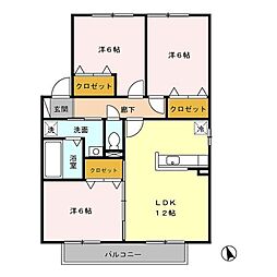 ベルドミール 3LDKの間取図画像