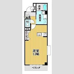 フローラ阪野 1Kの間取図画像