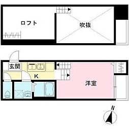 セレーノ内田橋 1SKの間取図画像