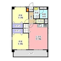 ヴィラージュ砂口 2LDKの間取図画像