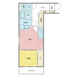 ベネフィス観音町 1LDKの間取図画像