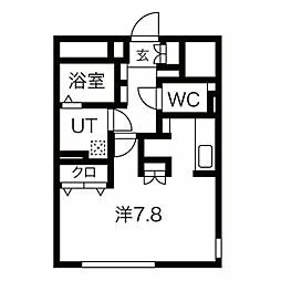 WELLCOURTTENMA ワンルームの間取図画像
