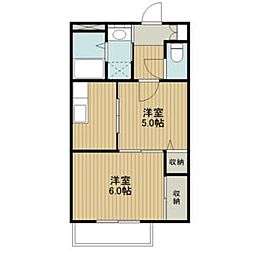 パビヨン鳴海 2Kの間取図画像