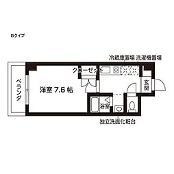山の手ハウス 1Kの間取図画像