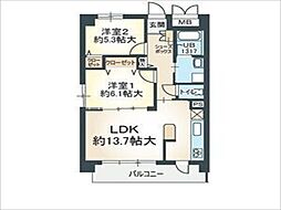 セラーノ平針 2LDKの間取図画像
