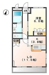 コンフォース 1LDKの間取図画像