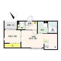 ハーモニーテラス呼続IV 1LDKの間取図画像