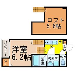 クレール・k・桜山 1SKの間取図画像