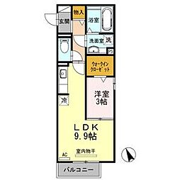 グランソレイユ 1LDKの間取図画像