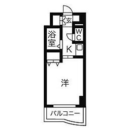 ラ・ポルテ堀田 1Kの間取図画像