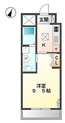 ハイム×ハイム 1Kの間取図画像