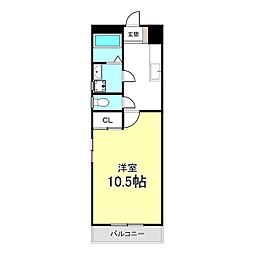 MIYABIROU 1Kの間取図画像