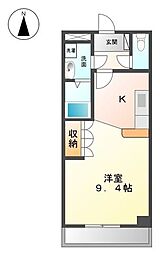シャイン妙音 ワンルームの間取図画像