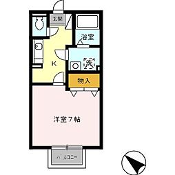 プリシェール元八事 1Kの間取図画像