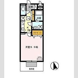 マメゾン菊住W 1Kの間取図画像