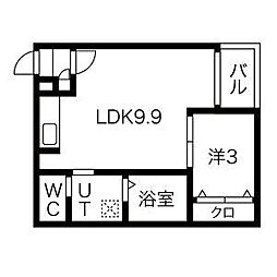 ステラ三吉町 1LDKの間取図画像