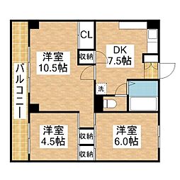 タマキビル 3DKの間取図画像