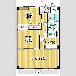 ブランジュ水広 2LDKの間取図画像