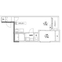 fika大江 1LDKの間取図画像