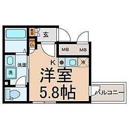 Prendre2 ワンルームの間取図画像