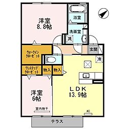八事ガーデン 2LDKの間取図画像