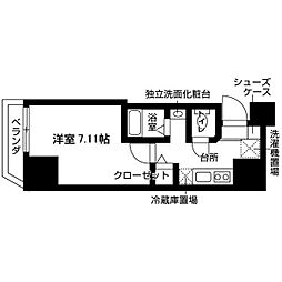 ヒルズ八幡山 1Kの間取図画像