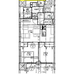 さくらHillsRokubanPlatinumResidence 2LDKの間取図画像