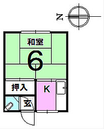 コーポ小島 1階1Kの間取り