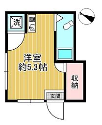 アプト4 ワンルームの間取図画像