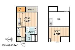 liberte(リベルテ) 2階1Kの間取り