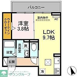 名古屋市営桜通線 今池駅 徒歩5分の賃貸アパート 1階1LDKの間取り