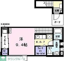 名古屋臨海高速あおなみ線 小本駅 徒歩5分の賃貸アパート 2階ワンルームの間取り