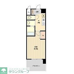 パークフラッツ金山 3階1Kの間取り