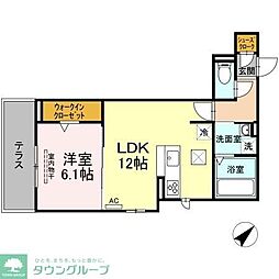 名古屋市営東山線 本陣駅 徒歩6分の賃貸アパート 1階1LDKの間取り