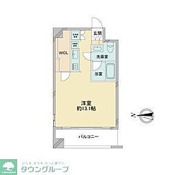 エルブ浄心 2階ワンルームの間取り