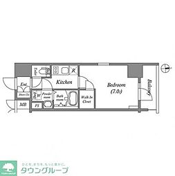 エスリード大須プレシア 15階1Kの間取り