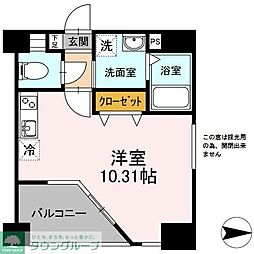 名古屋市営名城線 東別院駅 徒歩6分の賃貸マンション 12階ワンルームの間取り