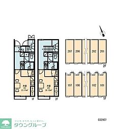 レオパレス鷹匠町 1階1Kの間取り