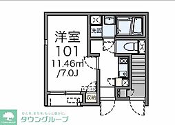 名鉄犬山線 東枇杷島駅 徒歩7分の賃貸アパート 1階1Kの間取り