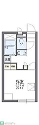 レオパレス中浦 2階1Kの間取り