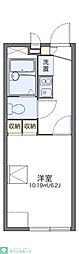 レオパレスパールアケノ第1 2階1Kの間取り