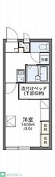 レオパレスサンフォレストII 2階1Kの間取り