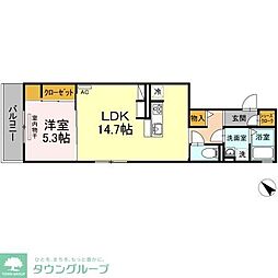 名古屋市営東山線 本陣駅 徒歩3分の賃貸アパート 3階1LDKの間取り