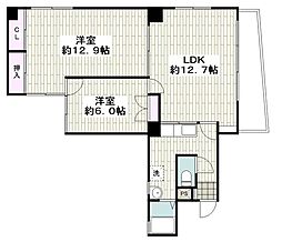 タウンズ幅下 2階2LDKの間取り