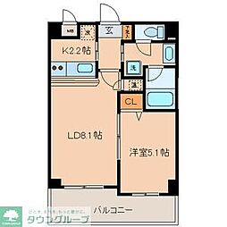 名古屋市営鶴舞線 浅間町駅 徒歩7分の賃貸マンション 5階1LDKの間取り