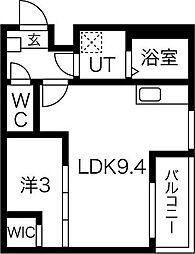 MOVE本陣GRANDE 3階1LDKの間取り