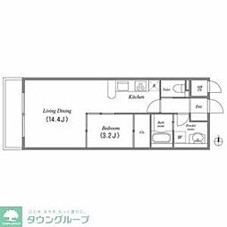 Gramercy Shirakawa Koen 7階1LDKの間取り