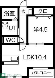 JR中央本線 名古屋駅 徒歩12分の賃貸アパート 3階1LDKの間取り