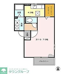 名古屋市営鶴舞線 浄心駅 徒歩13分の賃貸アパート 1階1Kの間取り