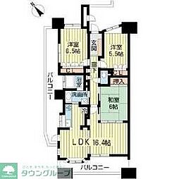 名古屋市営鶴舞線 鶴舞駅 徒歩9分の賃貸マンション 12階3LDKの間取り